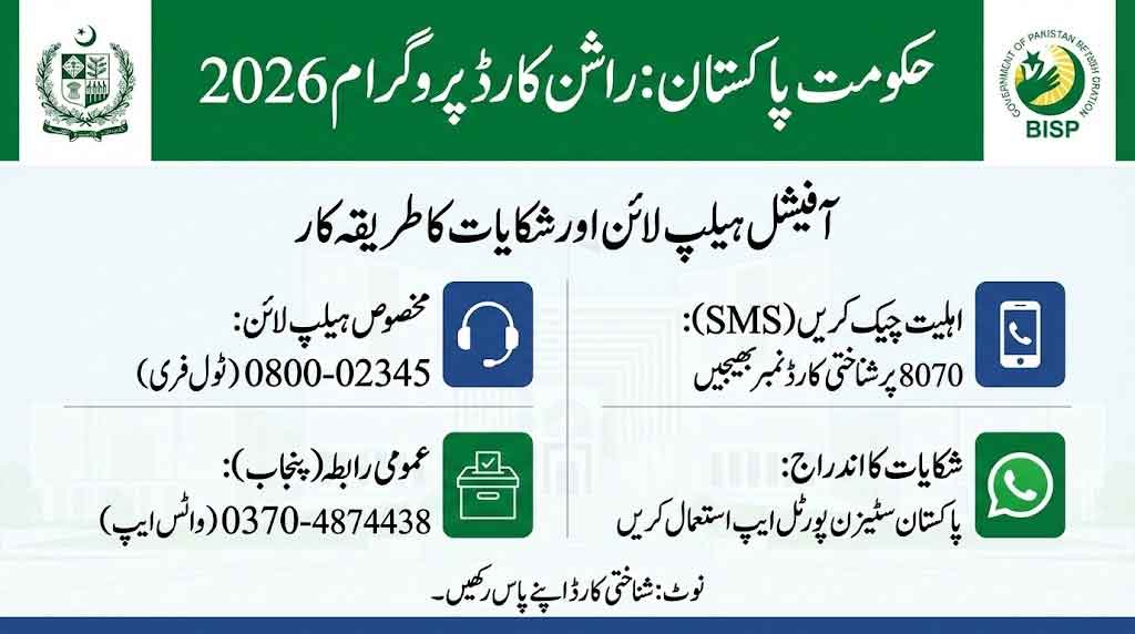 Rashan Card Helpline Number 2026